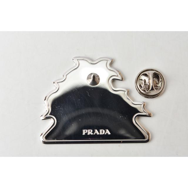 プラダ ピンブローチ/ピンバッジ 3点セット PRADA アクセサリー メタル ロゴ/ウサギ シルバー