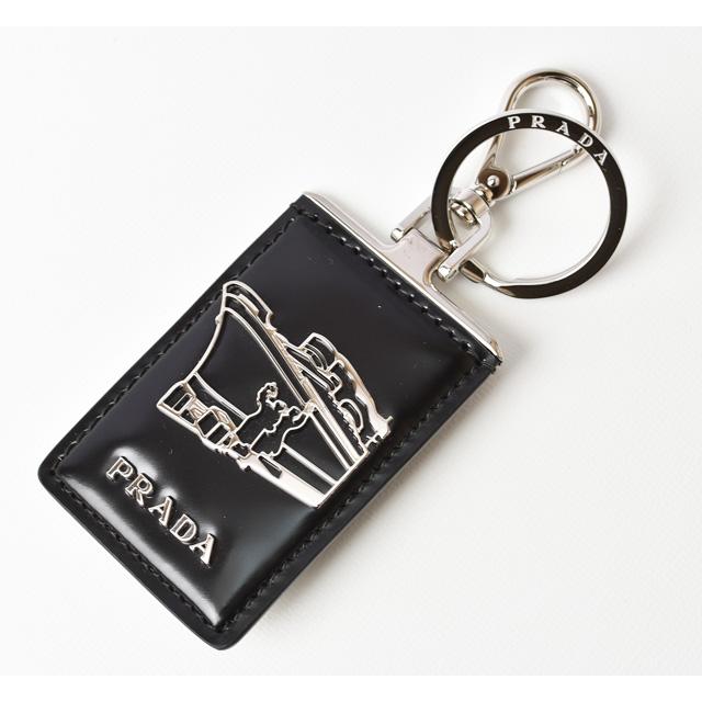 プラダ キーリング/キーホルダー メンズ PRADA　SAFFIANO/型押しレザー NERO/ブラック シルバー金具  :2211-168-48-p:Import shop P.I.T. - 通販 - Yahoo!ショッピング