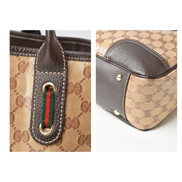 グッチ トートバッグ GUCCI アウトレット ショルダーバッグ クリスタルGG ブラウン/ベージュ シェリーライン 293592｜brand-pit｜03