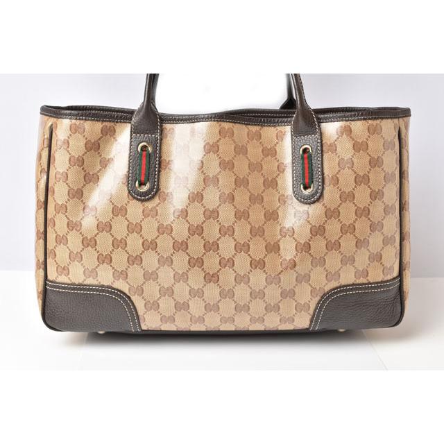 グッチ トートバッグ GUCCI アウトレット ショルダーバッグ クリスタルGG ブラウン/ベージュ シェリーライン 293592｜brand-pit｜05