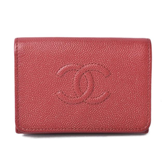 キャビアスキン シャネル ミニ財布/3つ折財布 CHANEL 財布 ココ キャビアスキン シャネル ミニ財布/3つ折財布 CHANEL 財布 ココ