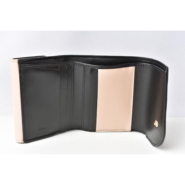クロエ ミニ財布/ミニウォレット Chloe 財布 KIKI スモールパース/ウォレット ブラック/ベージュ爆買の画像