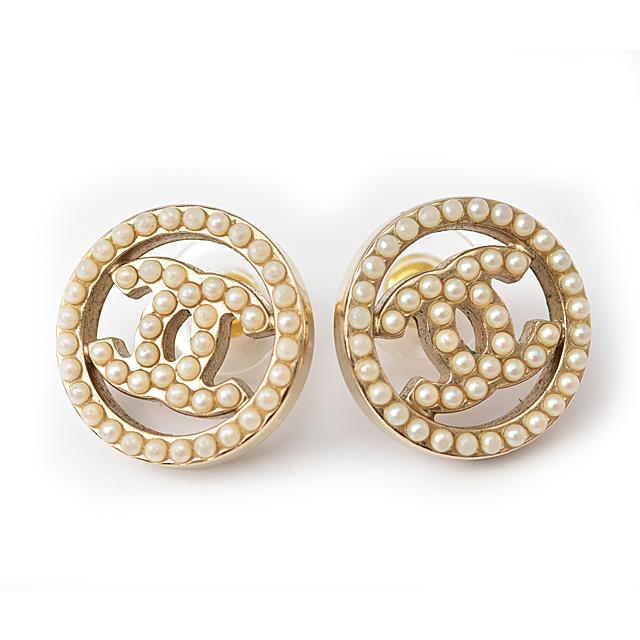 CHANEL ゴールド パール ロゴピアス 楽天市場】シャネル アクセサリー レディース ピアス ゴールド