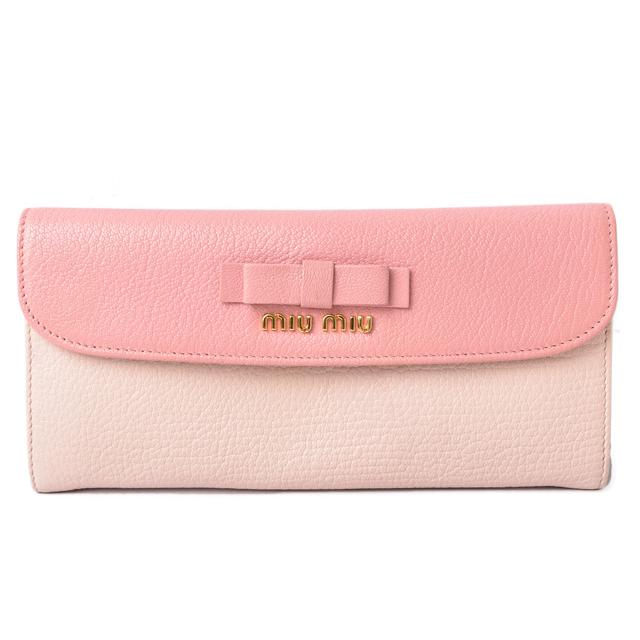 miu ミュウミュウ 財布 miumiu 長財布 5M1109 MADRAS/マドラス ゴート  