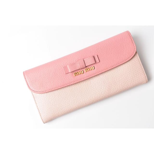 miu miu（ミュウミュウ） 財布 長財布 5M1109 MADRAS/マドラス ゴート
