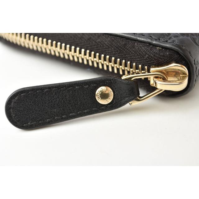 グッチ 449391 レザー マイクログッチシマ 長財布 GUCCI 美品 グッチシマ グッチ財布 GUCCI ラウンドファスナー長財布 メンズ