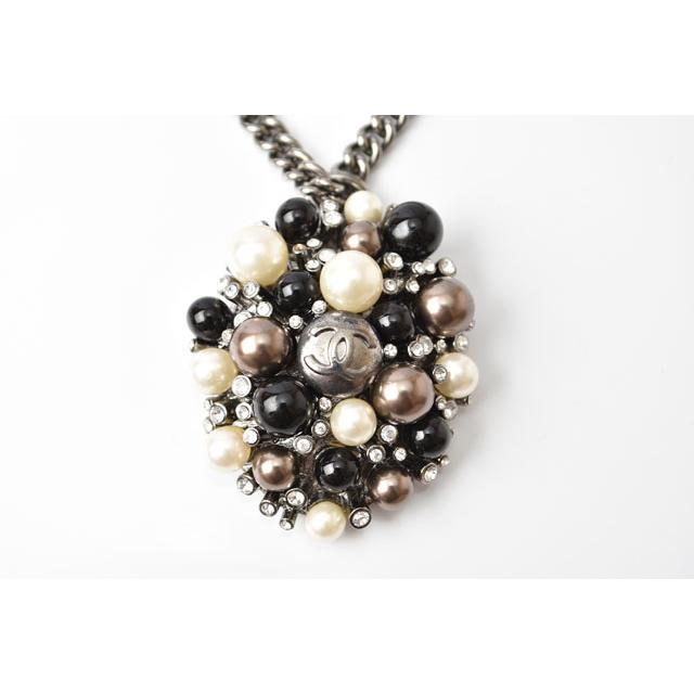 CHANEL　CCロゴ　ラインストーン　パール　ネックレス　美品 CHANELCCロゴラインストーンパールネックレス美品