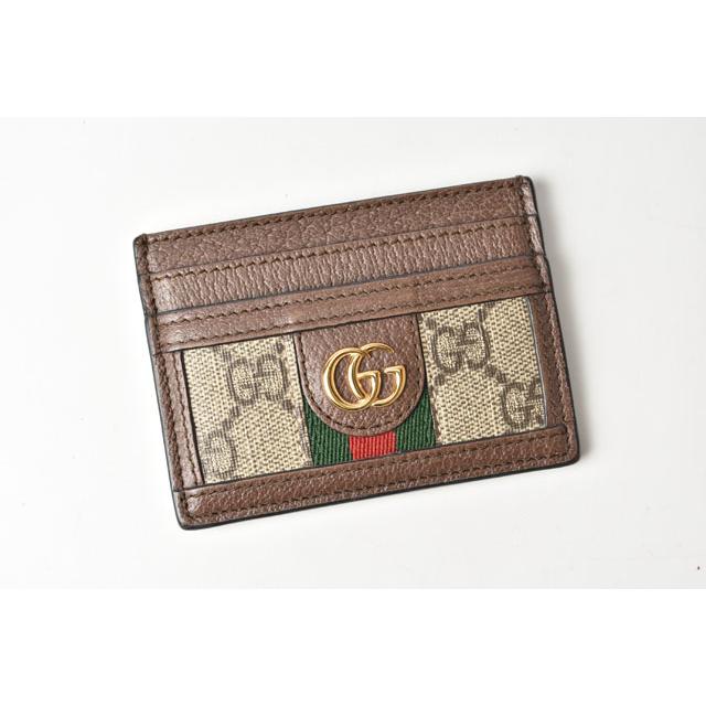 GUCCI 　グッチ　GG柄　　名刺入れ　ブラウン×ベージュ GGキャンバス グッチ カードケース/名刺入れ GUCCI ベージュ/ブラウン