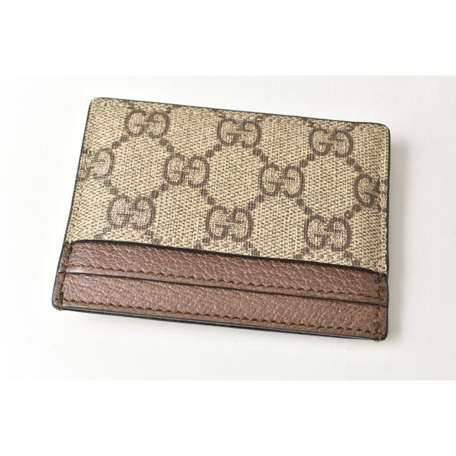 GUCCI 　グッチ　GG柄　　名刺入れ　ブラウン×ベージュ GGキャンバス グッチ カードケース/名刺入れ GUCCI ベージュ/ブラウン