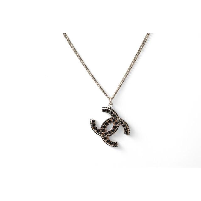 シャネル ネックレス/ペンダント CHANEL ココマーク/ラインストーン ブラック/シルバー 05A爆買の画像