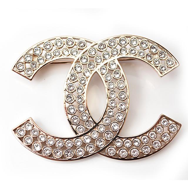 美品 CHANEL シャネル ブローチ シャネル ブローチ ピンブローチ ココマーク/ラインストーン ゴールド CHANEL（シャネル） ブローチ ピンブローチ ココマーク/ラインストーン