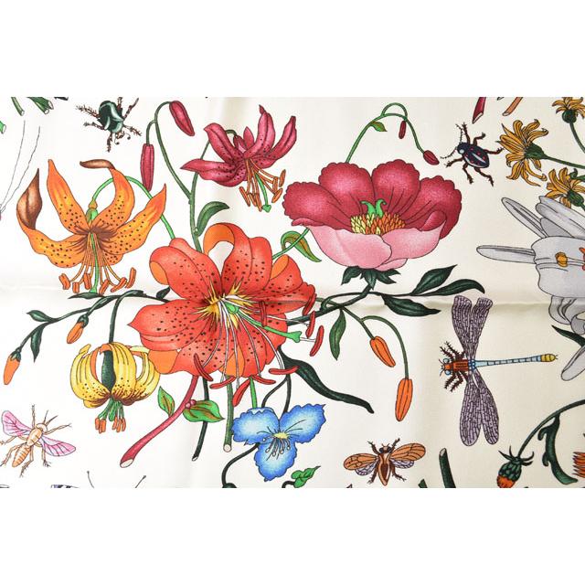 GUCCI（グッチ） スカーフ 大判スカーフ フローラプリント ピンク