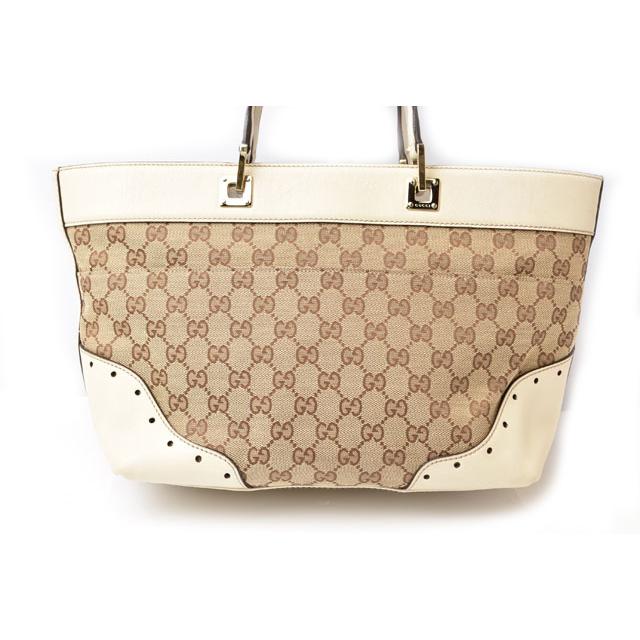 GG グッチ トートバッグ GUCCI ロゴプレート GGブラウン