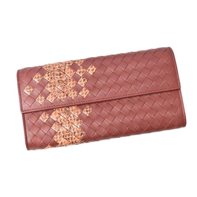 ☆BOTTGA VENETA☆ボッテガ アイヤーズ パイソン 二つ折り 長財布