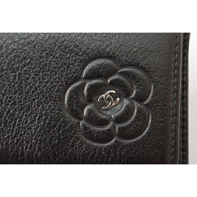 CHANEL（シャネル） 財布 三つ折 コンパクト財布 カメリア ラムスキン