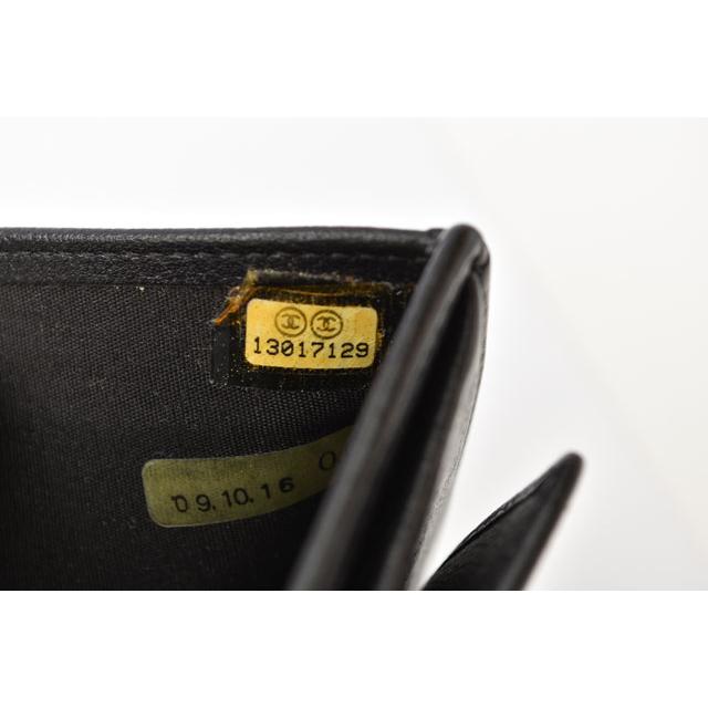 CHANEL シャネル 財布 カメリアラムスキン 二つ折 ゴールド金具 シャネル カメリア ラムスキン 財布 ブラック ゴールド金具 15
