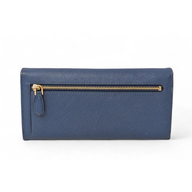 PRADA 長財布 クロコ型押し　フラップ パスケース　1MH132 ターコイズ PRADA（プラダ） 財布 長財布/パスケース付 1MH132 BLUETTE/ブルー