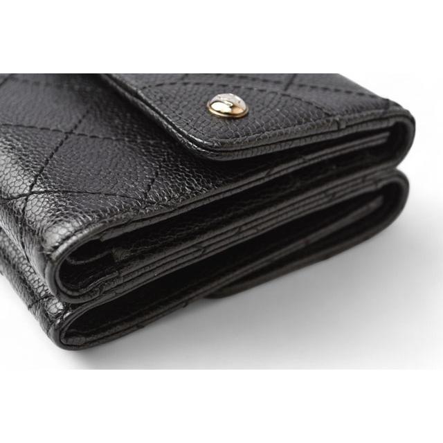 ◆CHANEL◆キャビアスキン◆ダブルホック財布 キャビアスキン シャネル 財布 CHANEL 二つ折/折財布 ダブルホック