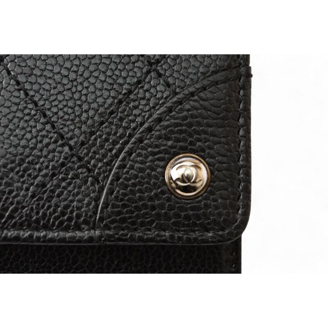 ◆CHANEL◆キャビアスキン◆ダブルホック財布 CHANEL シャネル Wホック長財布 ココボタン キャビアスキン ブラック