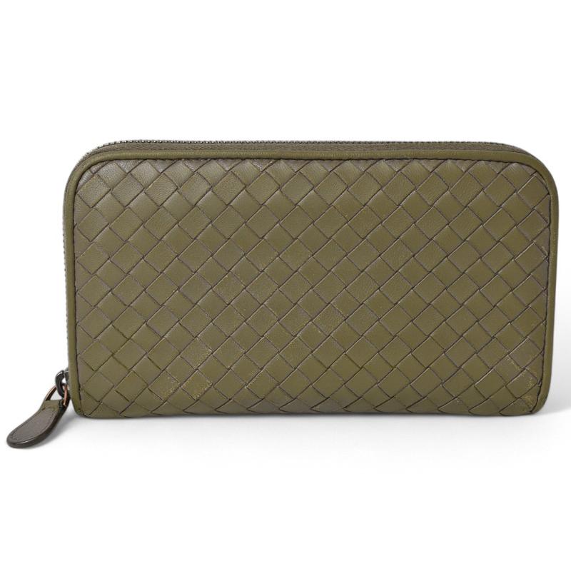 ◇レア美品◇ボッテガヴェネタ　長財布　ラウンドファスナー　ライトカーキ BOTTEGA VENETA（ボッテガ・ヴェネタ） 財布 長財布/ラウンド