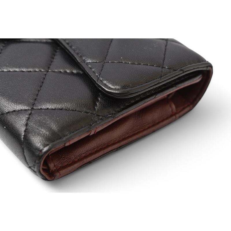 シャネル 財布 三つ折り CHANEL 財布 A31506 タイムレスクラシック マトラッセ/キャビアスキン ブラック爆買の画像