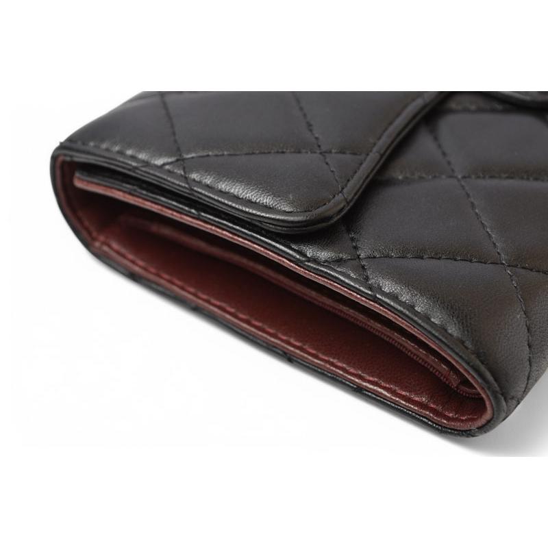 シャネル 財布 三つ折り CHANEL 財布 A31506 タイムレスクラシック マトラッセ/キャビアスキン ブラック爆買の画像
