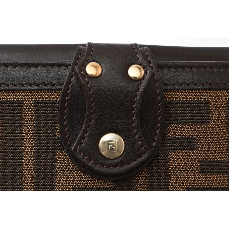 フェンディ FENDI ズッカ 財布 ブラウン FENDI フェンディ 長財布 ズッカ柄 キャンバス×レザー ブラウン