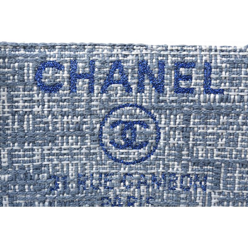 シャネル 財布 二つ折り CHANEL 財布 A81973 ココマーク ドーヴィル ブルー ツイード爆買の画像