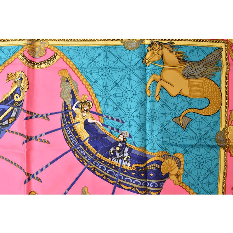 HERMES（エルメス） スカーフ カレ90 シルクツイル Les Bissone D'e