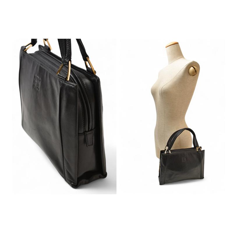ロエベ ハンドバッグ/スモール LOEWE ヴィンテージ バッグ シープスキン ブラック【中古】 LOEWE - ロエベ ハンドバッグ/スモール LOEWE ヴィンテージ バッグ