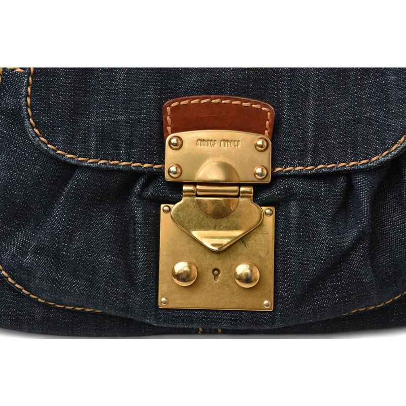ミュウミュウ ショルダーバッグ/ハンドバッグ A4対応 miumiu 2way バッグ デニム/ブラウン爆買の画像