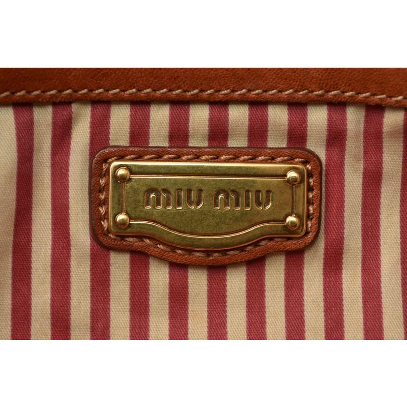 ミュウミュウ ショルダーバッグ/ハンドバッグ A4対応 miumiu 2way バッグ デニム/ブラウン爆買の画像