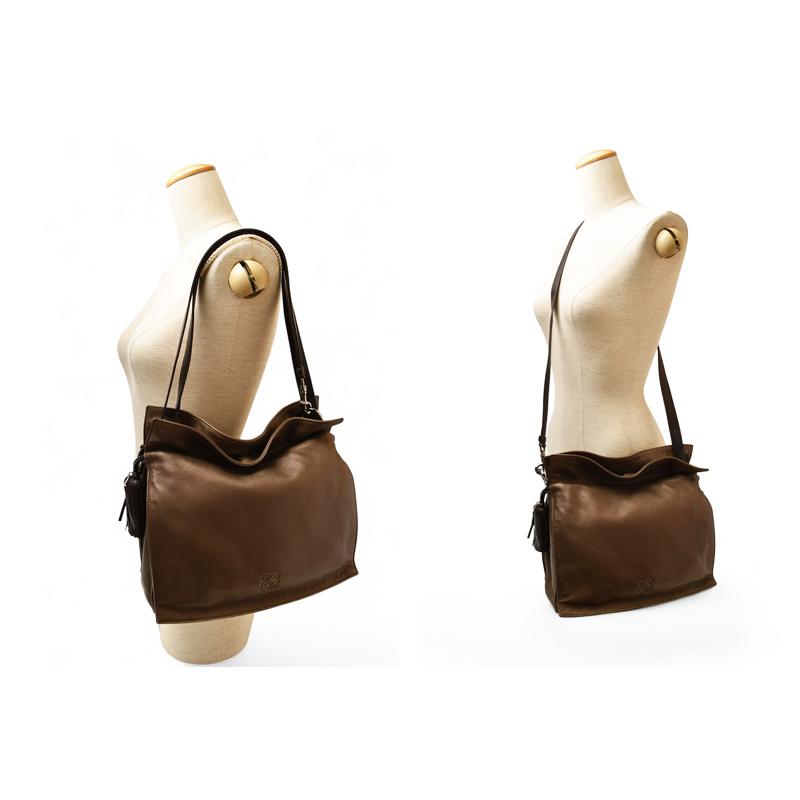 【美品】ロエベ フラメンコ ブルー タッセル ナッパレザー アナグラム 美品】ロエベ フラメンコ ブルー タッセル ナッパレザー アナグラム