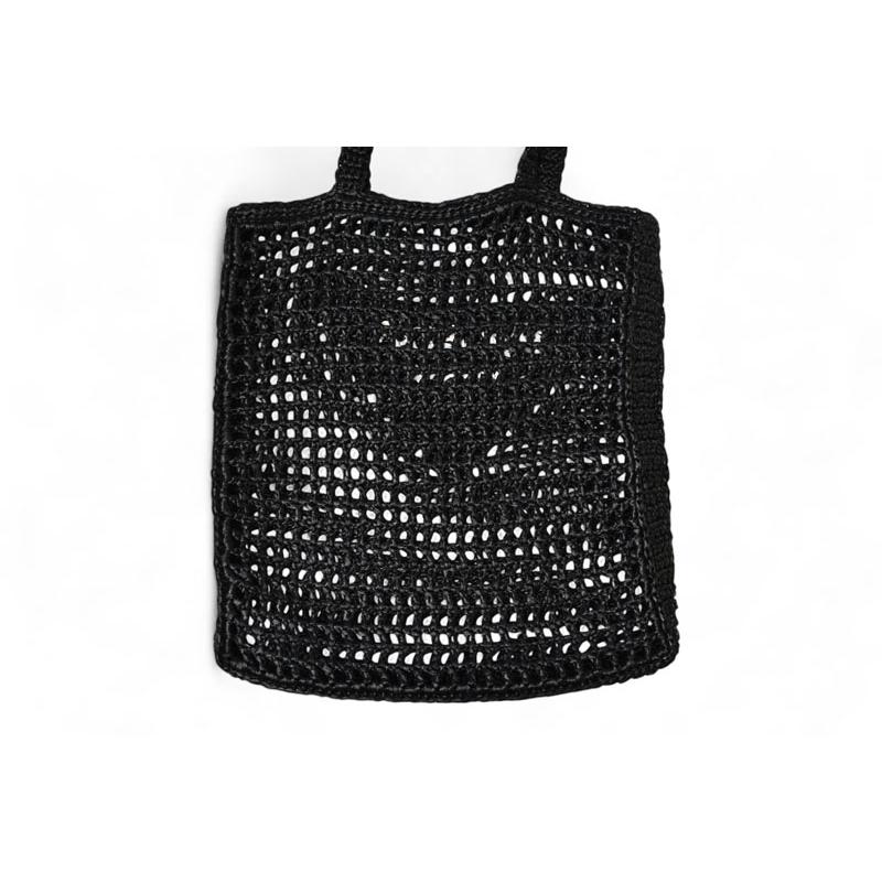 PRADA（プラダ） トートバッグ バッグ ロゴ ラフィア カゴ ブラック