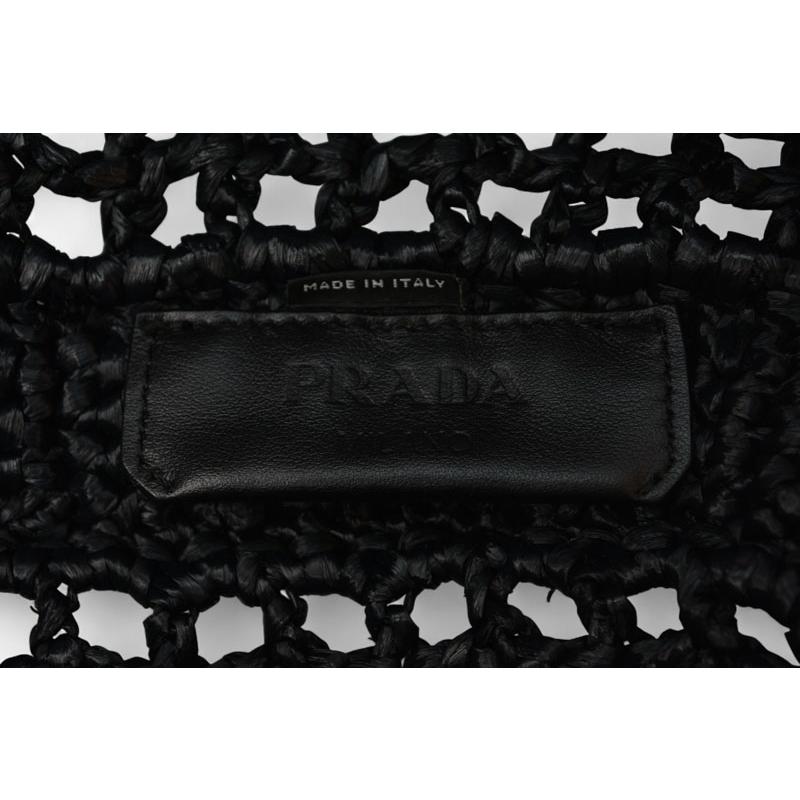PRADA（プラダ） トートバッグ バッグ ロゴ ラフィア カゴ ブラック