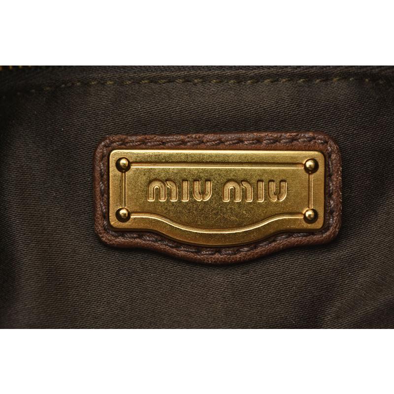美品miumiu スクエア　トートバッグ　マテラッセ　ショルダーバッグ　ブラウン miu miu（ミュウミュウ） ショルダーバッグ/トートバッグ マテラッセ
