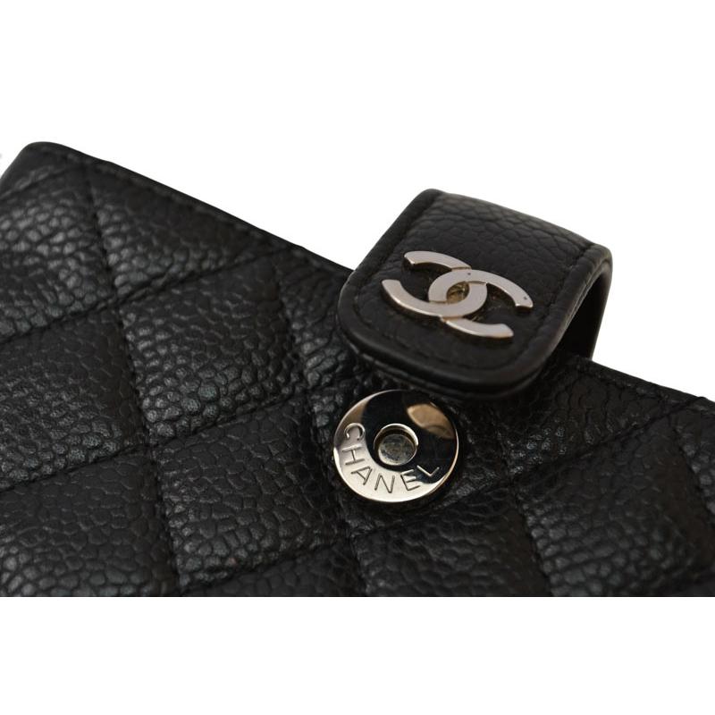 シャネル　キャビアスキン　ケース CHANELシャネル キャビアスキン ブラック コインカードケース ココ