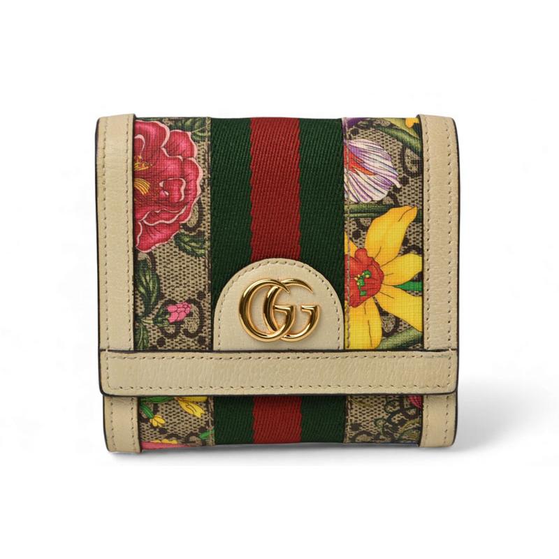 GUCCI（グッチ） 財布/二つ折り 折財布 GGフローラ シェリーライン