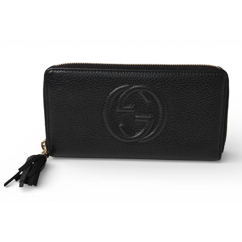 美品 グッチ インターロッキングGG ソーホー ブラック 長財布  598187 GUCCI（グッチ） 財布 長財布/ソーホー インターロッキングG ブラック