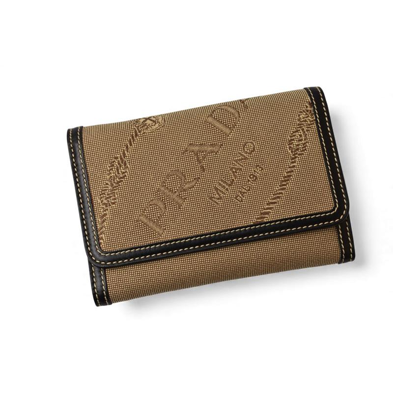 PRADA（プラダ） 財布 三つ折り 折財布 1M0510 LOGO ジャガード/レザー