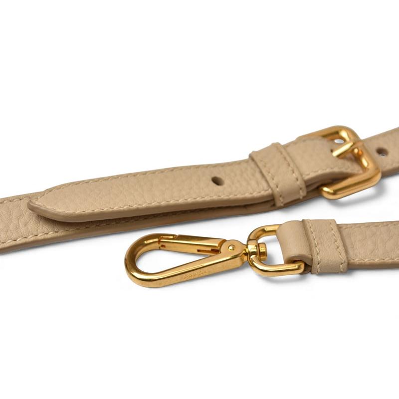 プラダ トートバッグ/ショルダーバッグ 2way PRADA VIT DAINO/鹿革 A4対応 バッグ ベージュ ストラップ付爆買の画像