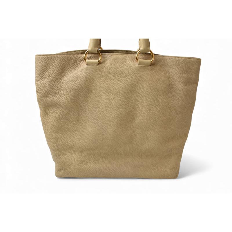 プラダ トートバッグ/ショルダーバッグ 2way PRADA VIT DAINO/鹿革 A4対応 バッグ ベージュ ストラップ付爆買の画像