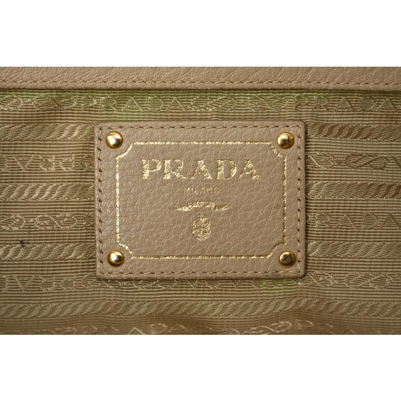 プラダ トートバッグ/ショルダーバッグ 2way PRADA VIT DAINO/鹿革 A4対応 バッグ ベージュ ストラップ付爆買の画像