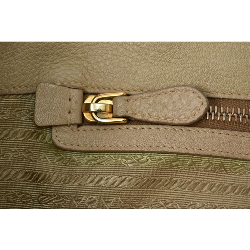 プラダ トートバッグ/ショルダーバッグ 2way PRADA VIT DAINO/鹿革 A4対応 バッグ ベージュ ストラップ付爆買の画像