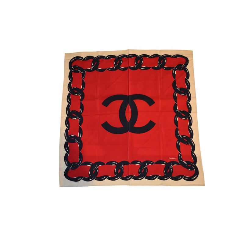 美品 CHANEL シャネル ヴィンテージ スカーフ ココマーク 大判 ストール CHANEL（シャネル） スカーフ/ストール ヴィンテージ ココマーク/COCO