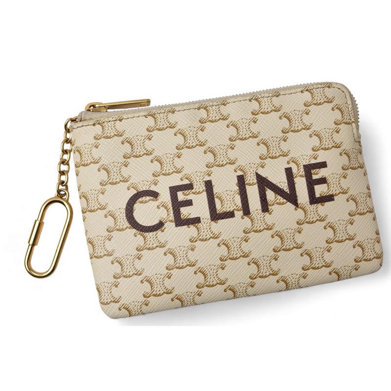 セリーヌ　トリオンフ　カードケース　小銭入れ　キーケース　ホワイト　美品 CELINE（セリーヌ） コインケース/キーケース/ポーチ 小物入れ 10C662