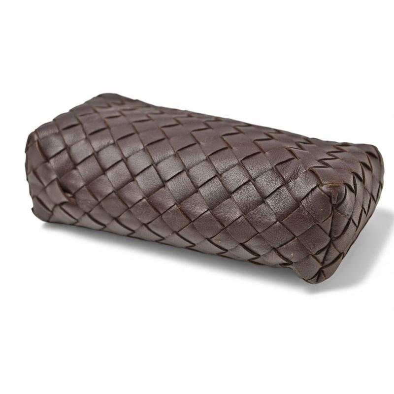 ボッテガヴェネタ イントレチャート ポーチ 小物入れ コスメ ダークブラウン ボッテガヴェネタ コスメポーチ/トラベルポーチ BOTTEGA VENETA