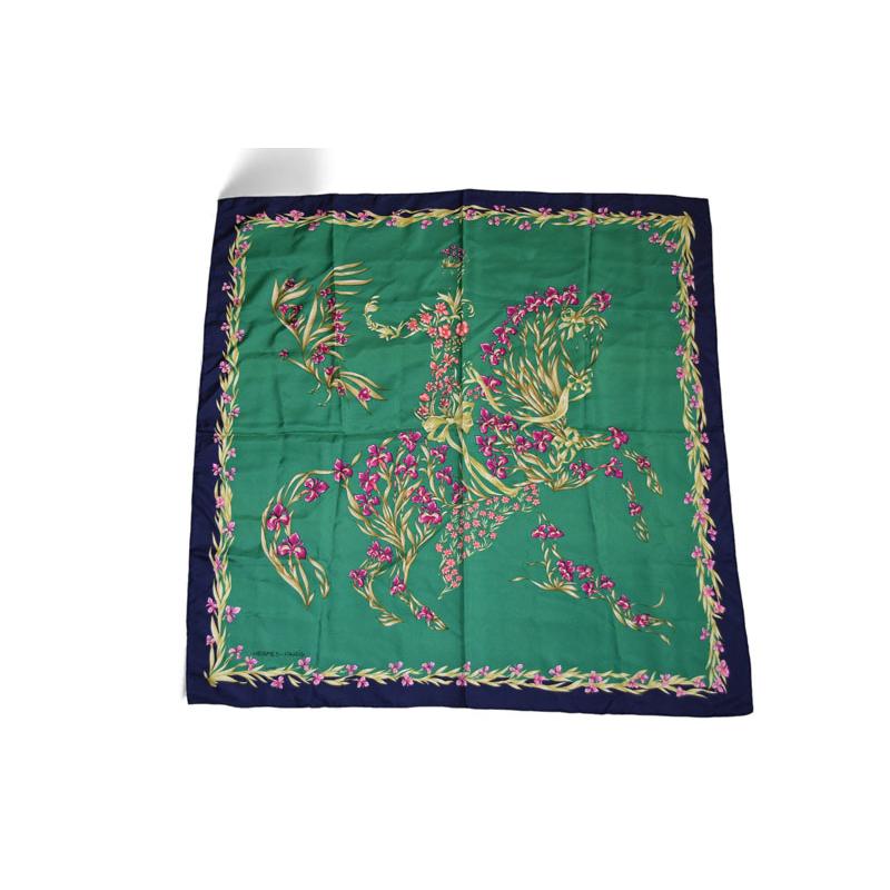 HERMES（エルメス） スカーフ カレ90 シルクツイル 花咲く馬 H.d
