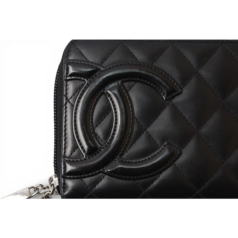 【美品】CHANEL☆カンボンライン ラウンドファスナー シール&Gカード付き CHANEL（シャネル） 財布 カンボンライン ラウンドファスナー式/長財布