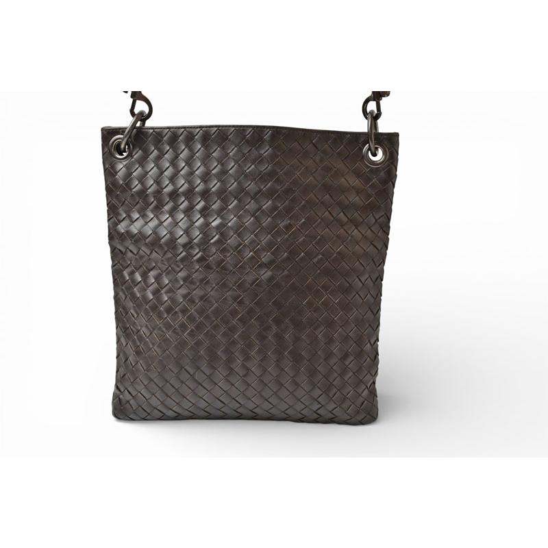 ボッテガヴェネタ イントレチャート メッセンジャーバッグこげ茶色　保存袋付き ボッテガヴェネタ ショルダーバッグ/メッセンジャーバッグ BOTTEGA